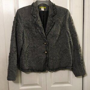 Acorn Women's Embossed Gray Blazer Jacket